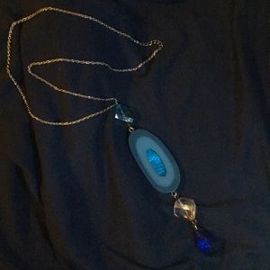 Vintage Geode Necklace Costume Jewelry